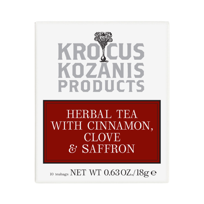 Krocus Kozanis Safrantee mit Zimt und Nelken, 10 Beutel Krocus Kozanis Safrantee mit Zimt und Nelken, 10 Beutel – Bild 1