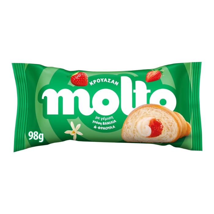 Molto Croissant mit Vanille : Erdbeere, 98 g Molto Croissant mit Vanille / Erdbeere, 98 g – Bild 1