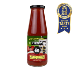 Kyknos geriebene Tomaten in der Flasche