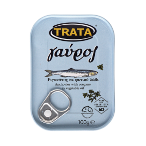 Trata Sardellen (Gavros) mit Oregano