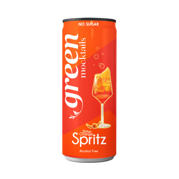 Green mocktail bitter orange spritz